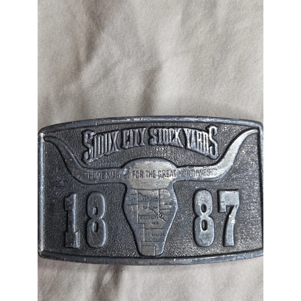 Vintage Sioux City Stock Yards 1887 Belt Buckle